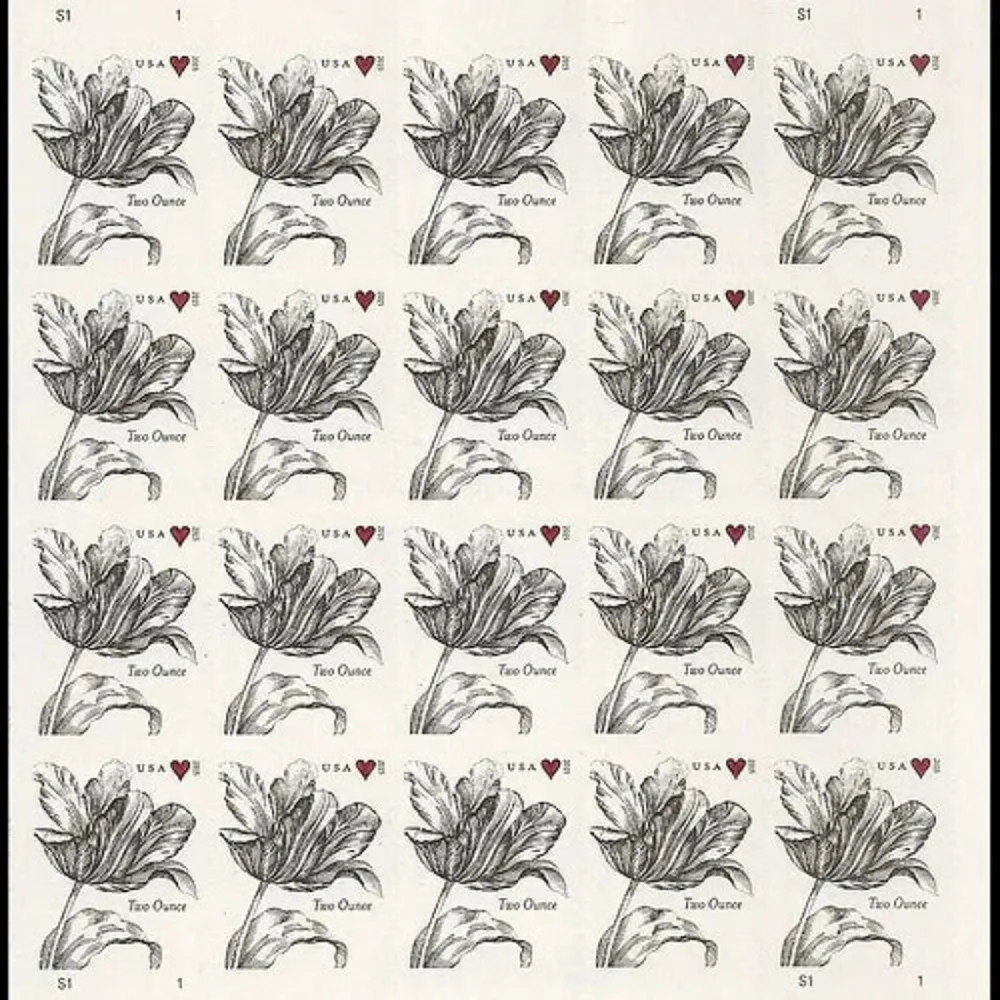 100 Vintage‎ Tulips 2 Ounce Forever 2015 Postage Stamps USPS Wedding Invitations